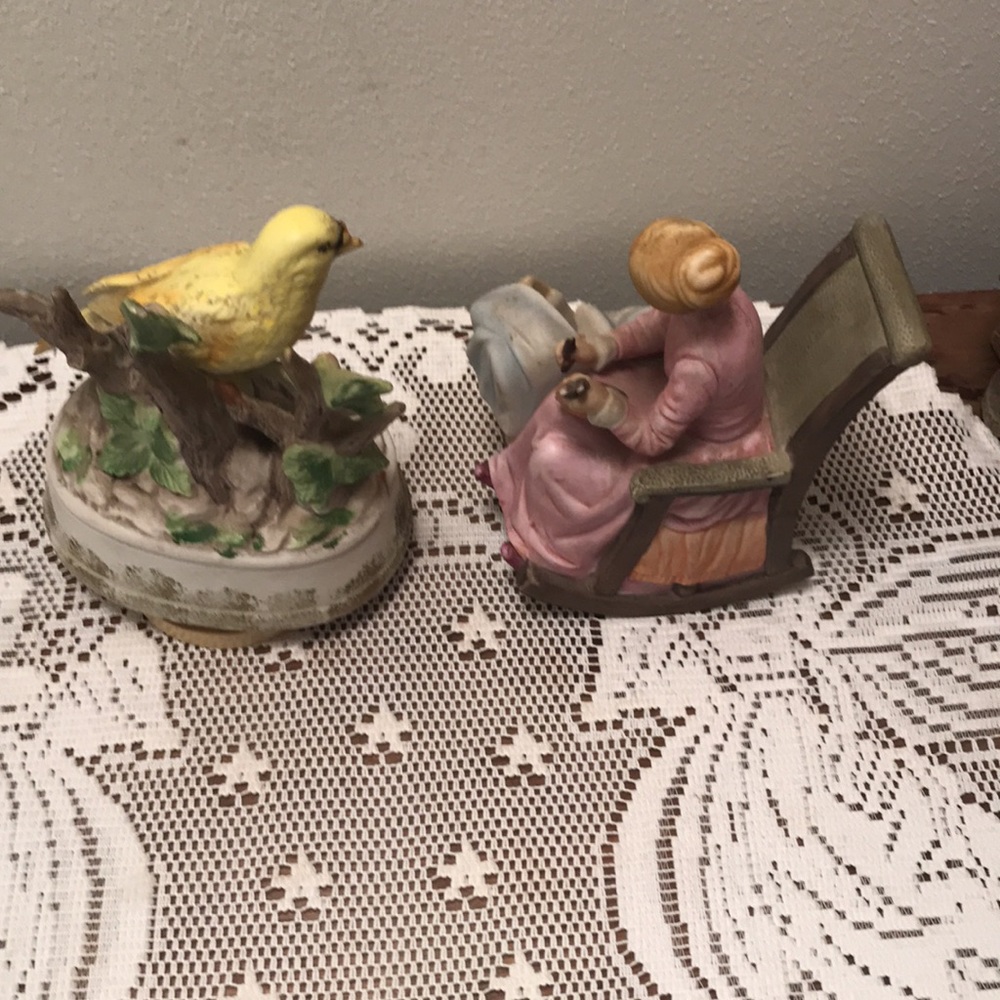 Two Vtg. Porcelain Musical Figurines